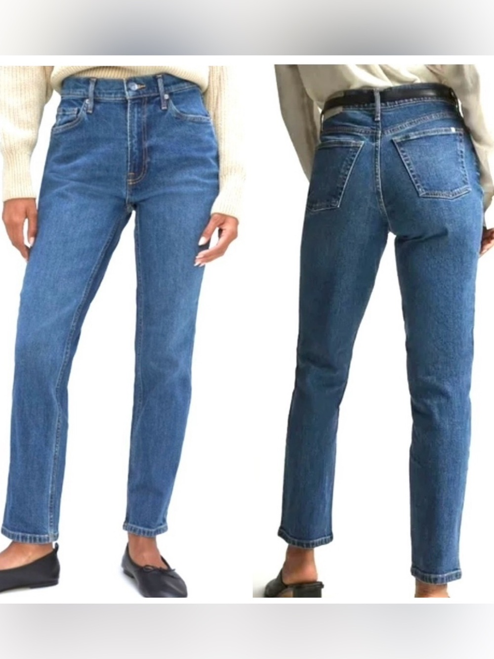 Everlane The Original Cheeky Straight Leg High Rise Jeans Women's 28 Blue